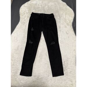 Armani Exchange Womens Black Ripped‎ Skinny Ankle Denim Jeans Size 28